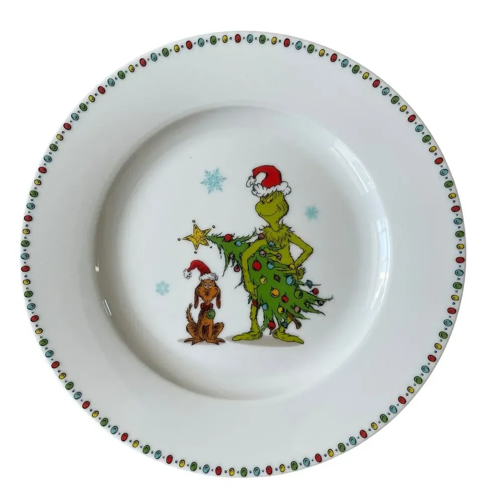 Dr. Seuss The GRINCH Who Stole Christmas Dinner Plates 10.5in Ceramic Set Of 3